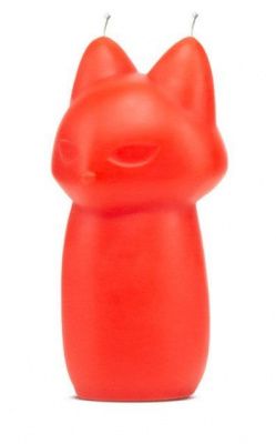Красная БДСМ-свеча в форме злой кошки Fox Drip Candle от Blush Novelties