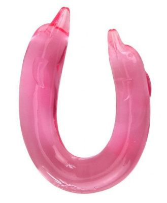 Розовый двойной фаллоимитатор Dolphin - 30,5 см. от Baile