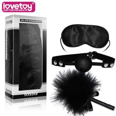 Набор для БДСМ-игр: маска, кляп, пёрышко от Lovetoy