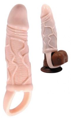 Телесная насадка с петлей для мошонки Sex Expert от Bior toys