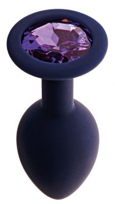 Черничная анальная пробка с фиолетовым кристаллом Gamma L - 9,4 см. от Le Frivole