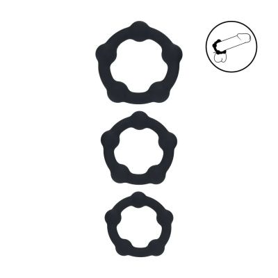 Набор из 3 эрекционных колец Beaded Silicone Cockring Set от Shots Media BV