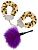 Эротический набор: леопардовые наручники и фиолетовая пуховка от Toy Joy