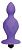 Фиолетовая коническая анальная вибровтулка - 10 см. от Bior toys