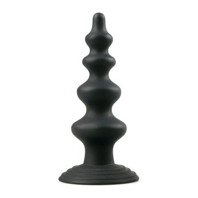 Чёрная фигурная анальная ёлочка Beaded Cone - 13,5 см. от EDC Wholesale