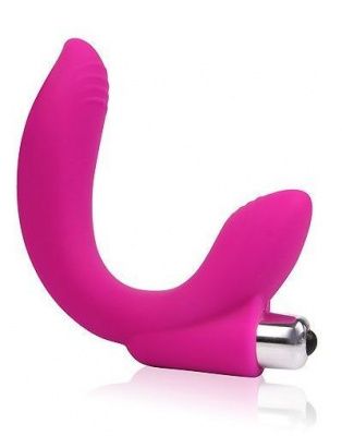 Розовый U-образный вибромассажер Сosmo - 19 см. от Bior toys