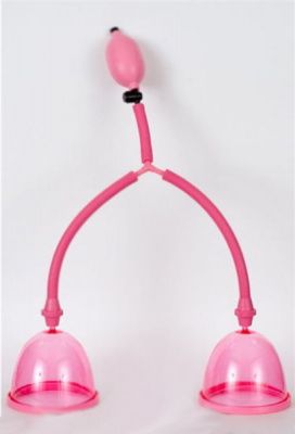 Вакуумный массажёр для груди розового цвета от ToyFa