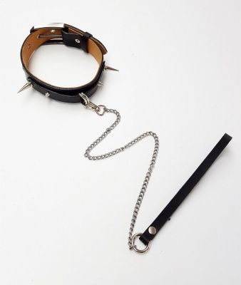 Черный ошейник Pit Bull с поводком от BDSM96