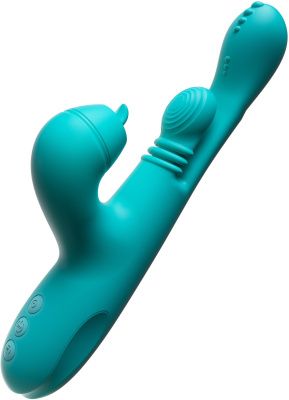 Зеленый инновационный вибратор-кролик Sensa Sway с технологией массажа на 360 градусов - 25 см. от Amovibe Зеленый инновационный вибратор-кролик Sensa Sway с технологией массажа на 360 градусов - 25 см. от Amovibe