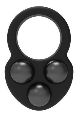 Черное эрекционное кольцо с утяжелителями от Dream Toys