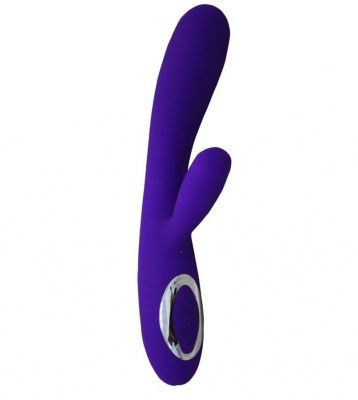 Фиолетовый вибратор Alpha с клиторальным отростком и нагревом - 19 см. от RestArt