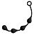 Чёрная анальная цепочка из 4 каплевидных шариков - 34 см. от Сумерки богов