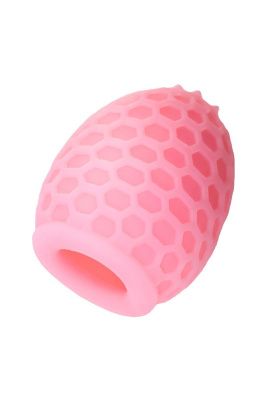 Розовый рельефный мастурбатор Pufl от A-toys
