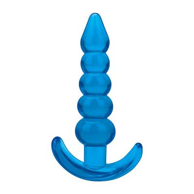 Голубая анальная елочка Medium Beaded Plug - 11,4 см. от BlueLine