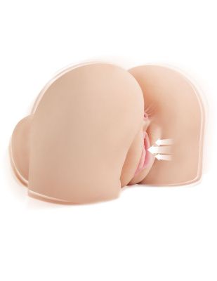 Телесный мастурбатор-полуторс с вибрацией и эффектом всасывания Back That Ass Up от Pipedream